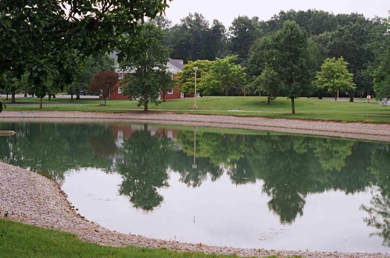 ONU's mirror lake, a.k.a Nieheiser Lake at Fraternity Circle.