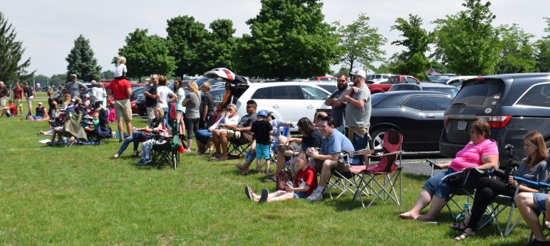 When you have 75 teams in a soccer tourney, you have a big crowd of parents, relatives, and friends watching. The tourney took place near Dial-Roberson Stadium, stretching in the grassy area along Klingler Road from Lincoln Avenue to Lima Avenue. Parking in the field near the three turbines was used in addition to the paved lots near the stadium.