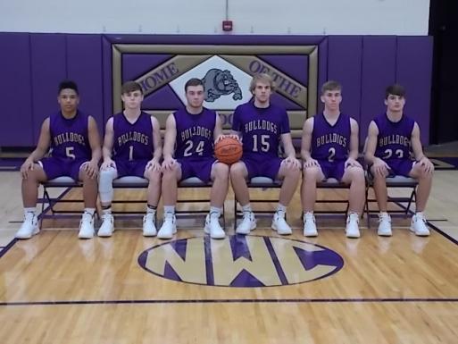 The Ada boys basketball lettermen, from left: Brandon Hull, Zac Swaney, Ethan Hall, Connor Frazier, Cade Mullins, Phillip Coulson.