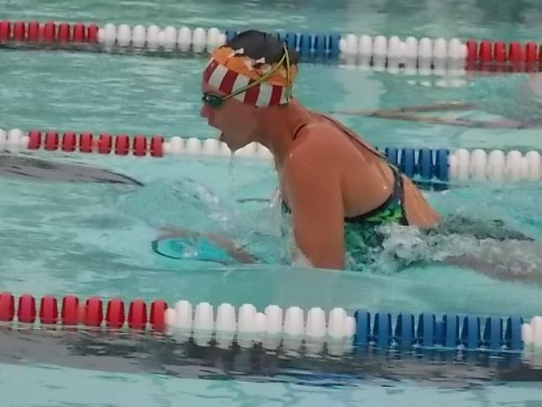 Paige Cole doing the breaststroke