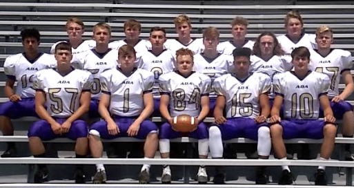The Ada football returning lettermen, from left, front: Dylan East, Zac Swaney, Tyson Moore, Brandon Hull, Phillip Coulson. Row 2: Daniel Mattson, Logan Conrad, Kyle Zimmerly, Luke Westover, Holden Purdy, Ty Miller. Back: Bryce Paul, Landon Blankenship, Cayden Murphy, Keagan Hull, Carter Nelson.