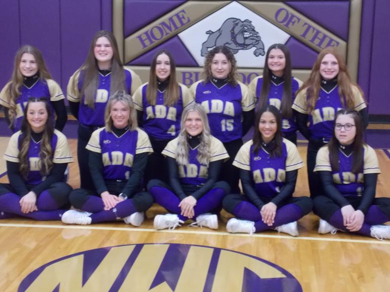 Ada returning softball letter winners, from left, front row: Katie Sizemore, Emilee Huffer, Kayla Wince, Raeya Finn, Natilyn McClain. Back: Jenna Bassitt, Daicy Robinson, Karley Wagner, Belah Price, Aidra Preston, Tess Griffth. / PHOTO by Cort Reynolds