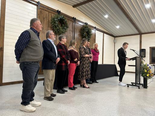 Town & Gown committee and emcee Jacob Bassitt